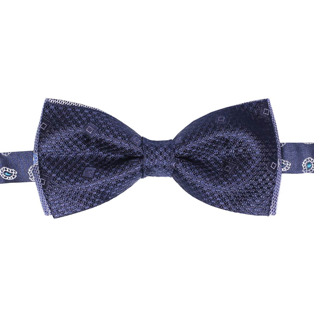 Papillon Uomo di Seta Blu Fantasia Celeste Made in Italy Graffeo Cravatte