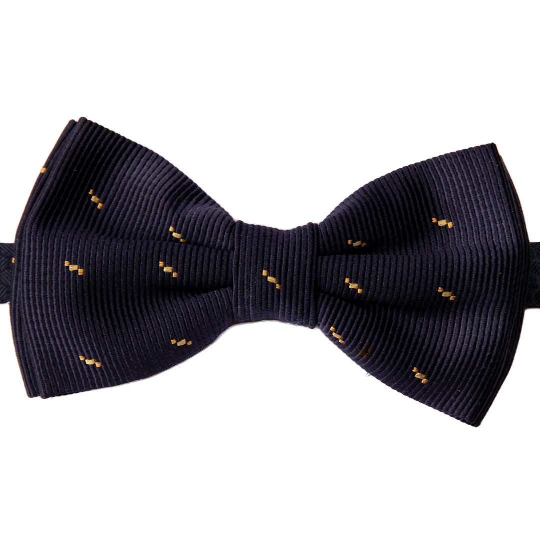 Papillon Uomo di Seta Blu Fantasia Gialla Made in italy Graffeo Cravatte