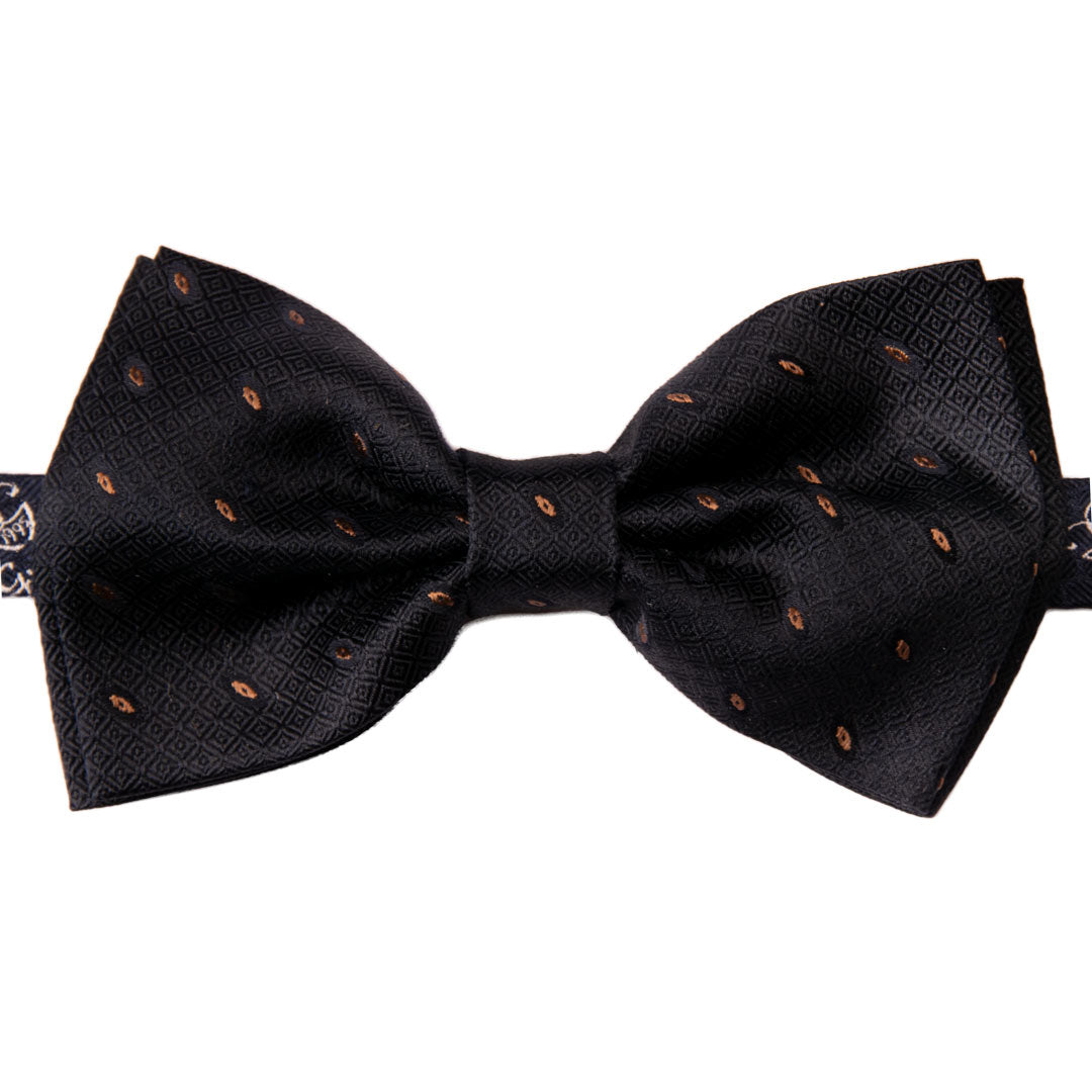 Papillon Uomo di Seta Blu Fantasia Marrone Made in Italy Graffeo Cravatte