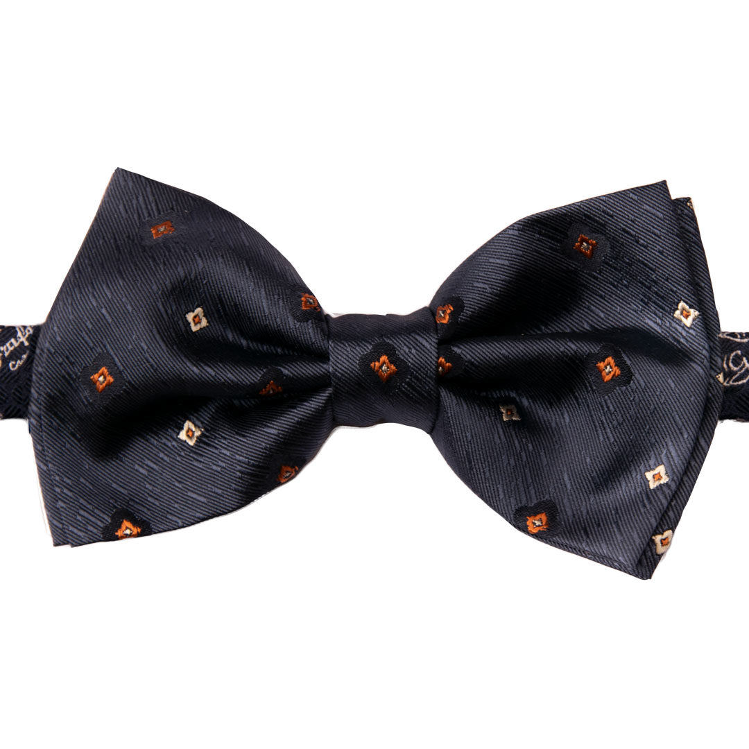Papillon Uomo di Seta Blu Navy Fantasia Grigio Argento Rosa Salmone Made in Italy Graffeo Cravatte