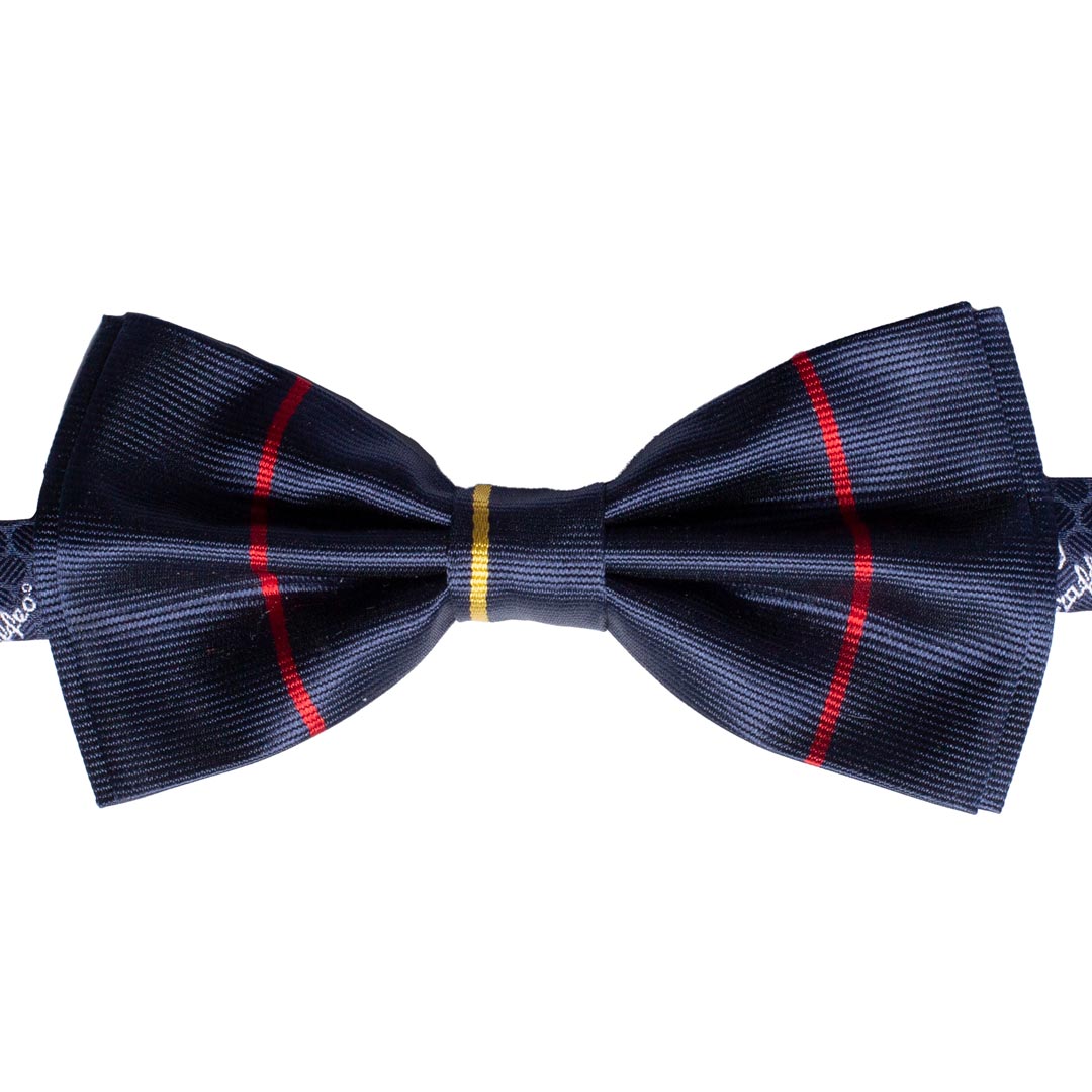 Papillon Uomo di Seta Blu a Righe Rosse Gialle Made in Italy graffeo Cravatte