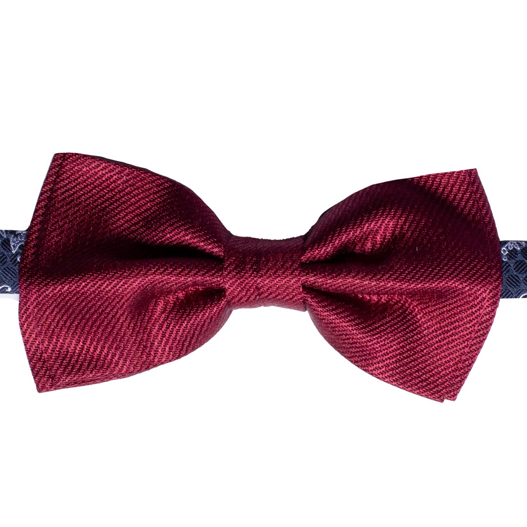 Papillon Uomo di Seta Bordeaux a Righe Tono su Tono Made in Italy Graffeo Cravatte