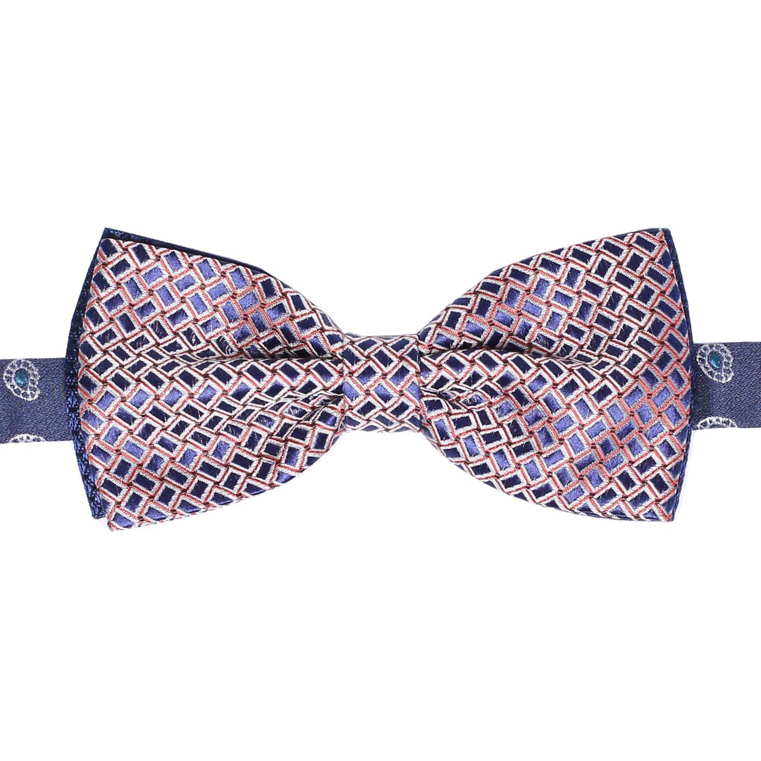 Papillon Uomo di Seta Fantasia Blu Arancione Bianco Made in Italy Graffeo Cravatte