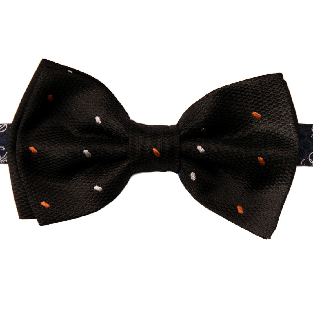 Papillon Uomo di Seta Nero Fantasia Ruggine Grigia Made in italy Graffeo Cravatte