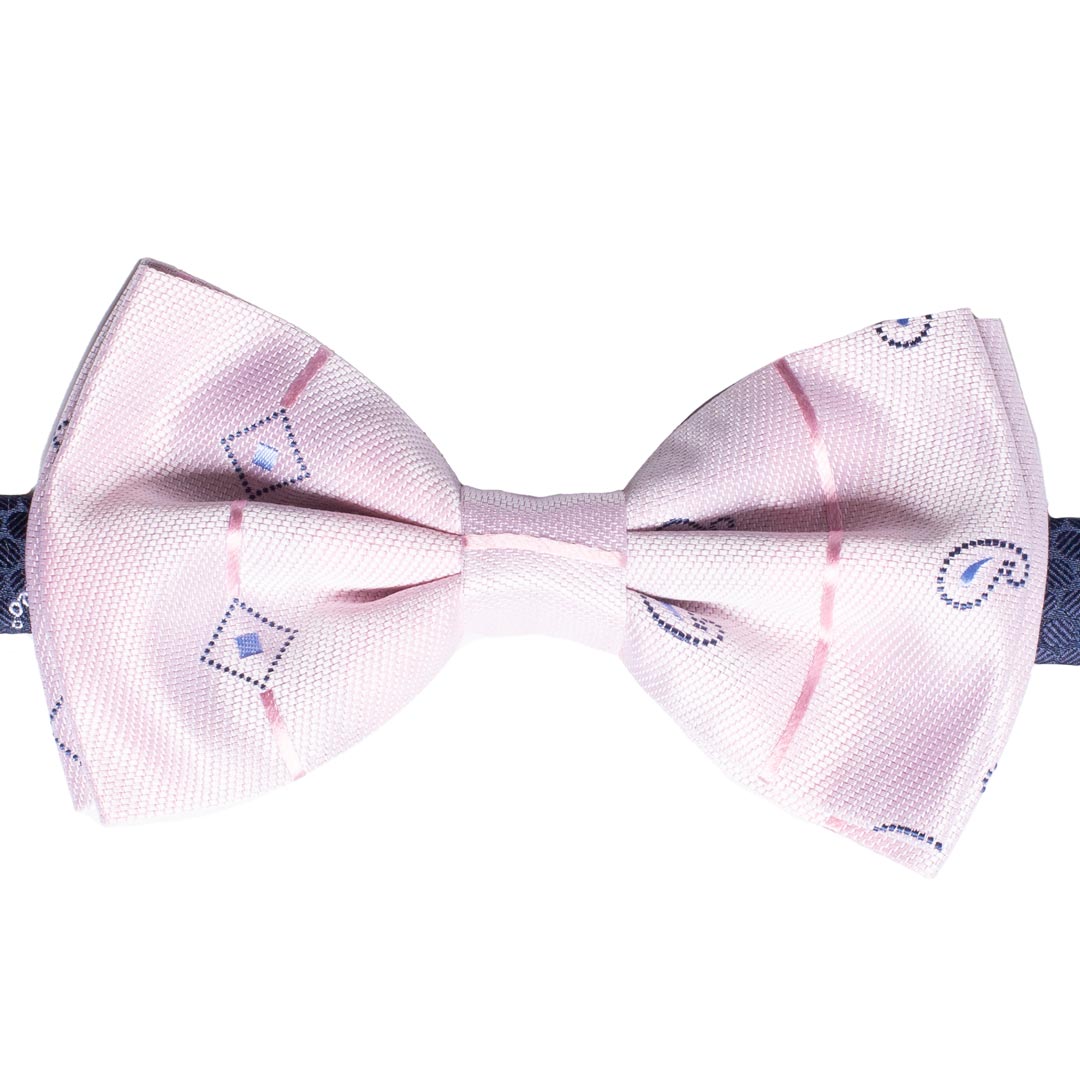 Papillon Uomo di Seta Rosa Fantasia Blu Celeste Made in Italy graffeo Cravatte