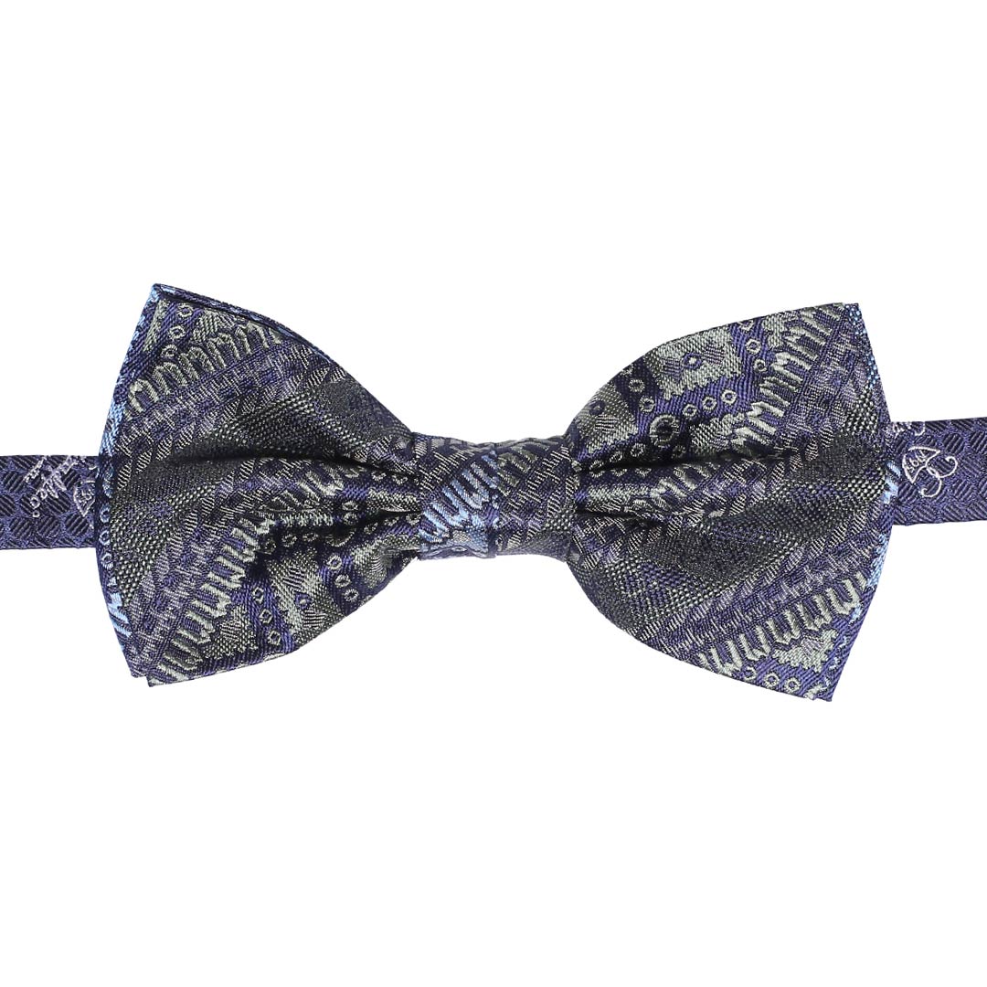 Papillon Uomo di Seta a Fantasia Blu Celeste Verde Grigio Made in Italy Graffeo Cravatte