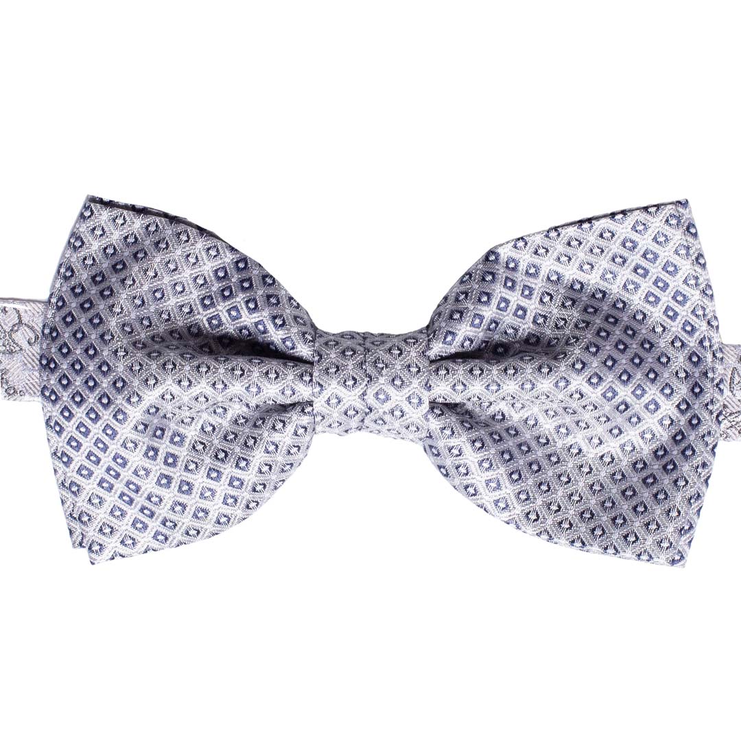 Papillon Uomo da Cerimonia di Seta Grigio Fantasia Blu Made in Italy Graffeo Cravatte