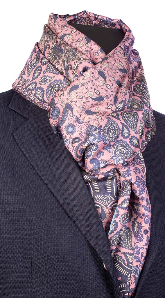 Sciarpa di Seta Rosa Patchwork a Fantasia Floreale Made in Italy Graffeo Cravatte