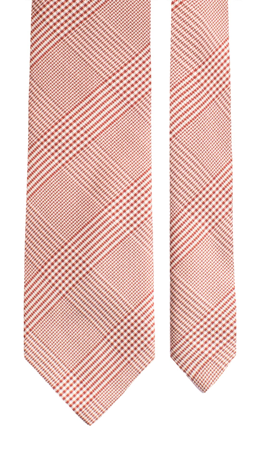 Cravatta di Seta Principe di Galles Rosso Mattone Bianco Blu 2071