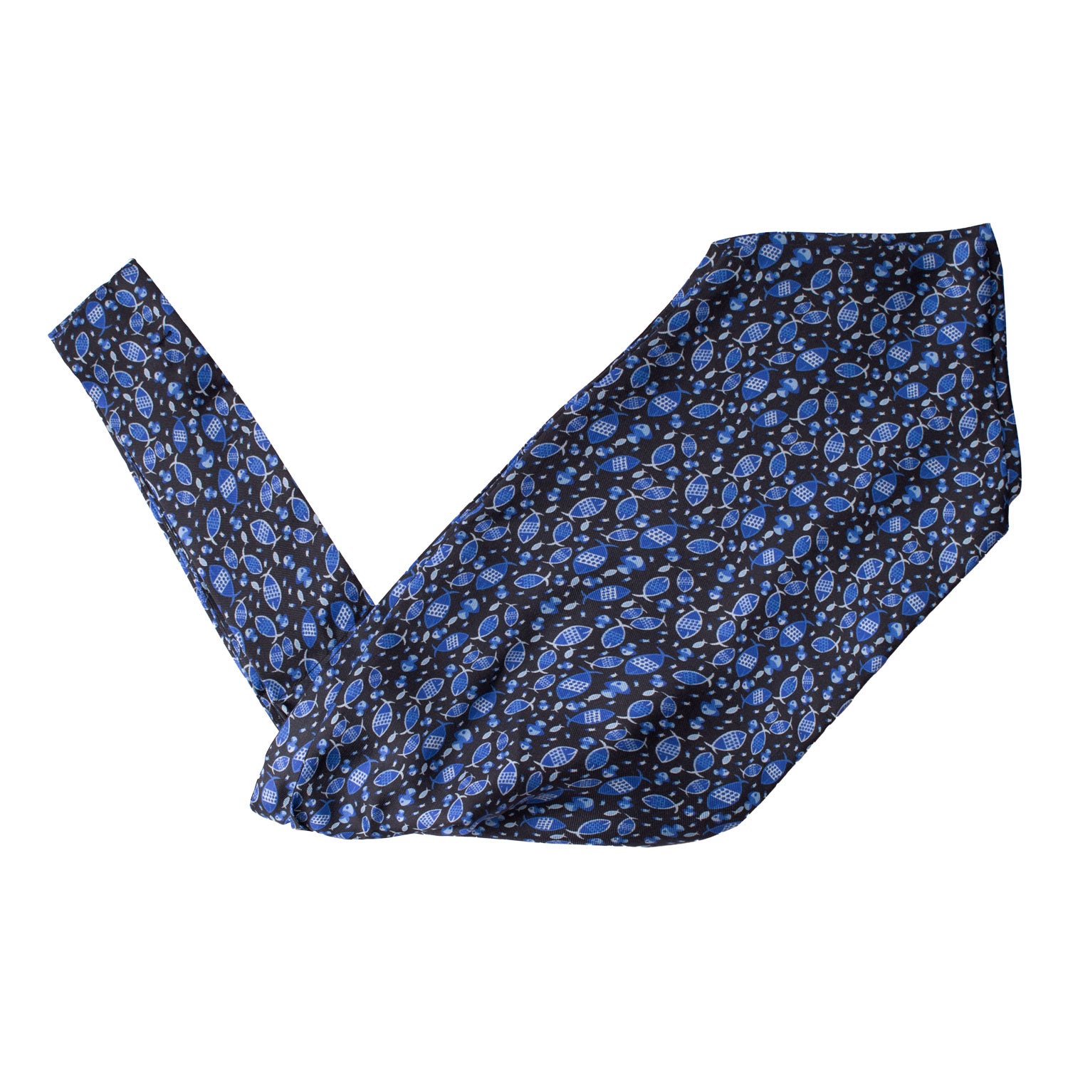 Ascot Stampa di Seta Blu con Animali Bluette Azzurro AS123 V