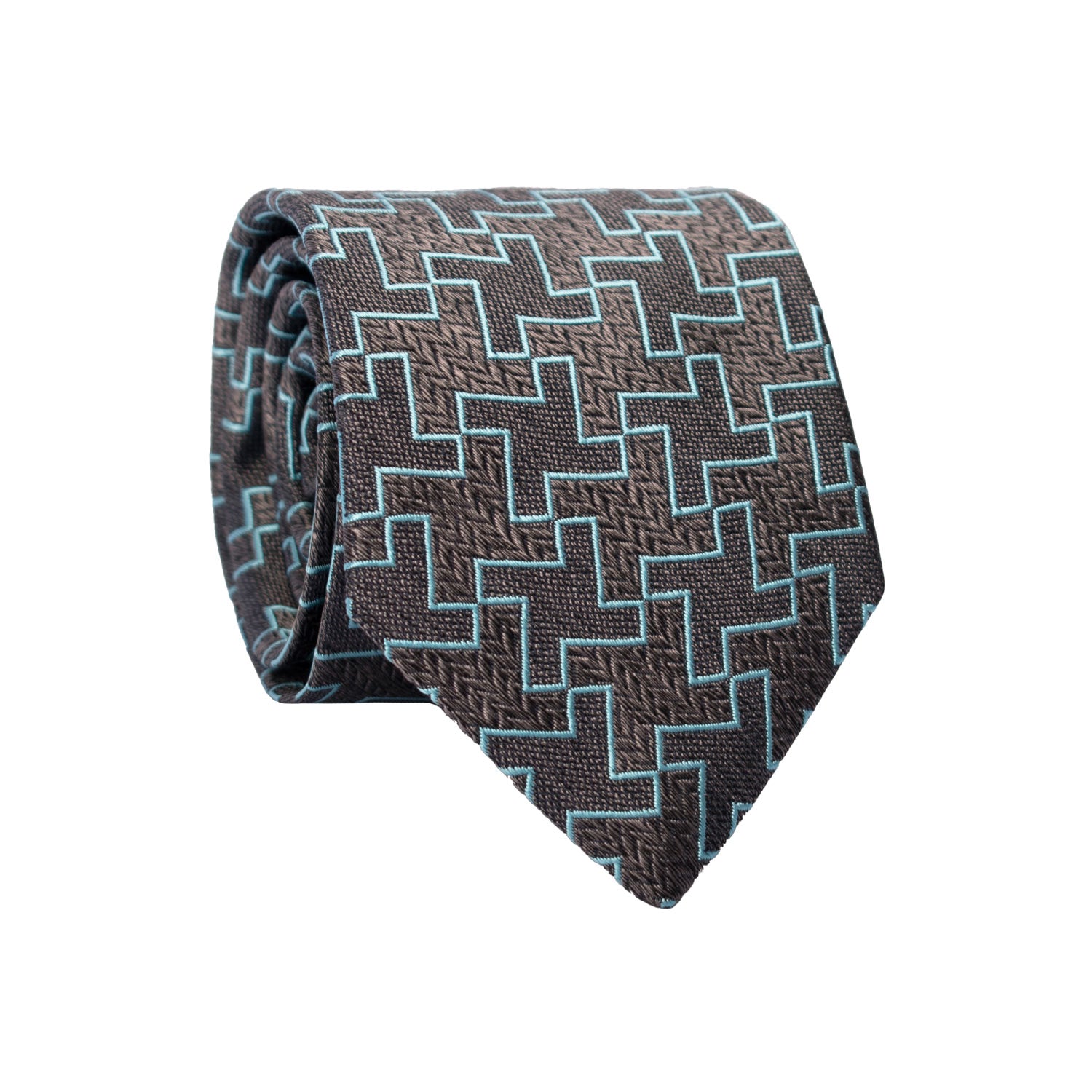 Cravatta di Seta Grigia Pied de Poule Tiffany AN7184 Made in Italy Graffeo Cravatte Rotolo