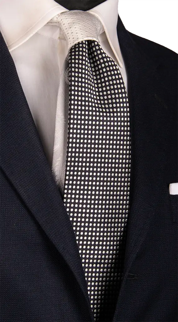 TigerTie cravatta - nero argento grigio chiaro striato