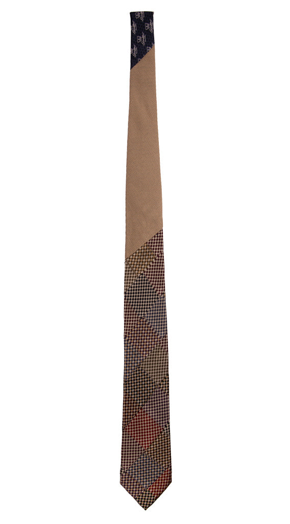 Cravatta Mosaico Patchwork di Seta Fantasia Multicolor PM750 Graffeo Cravatte Made in Italy Intera
