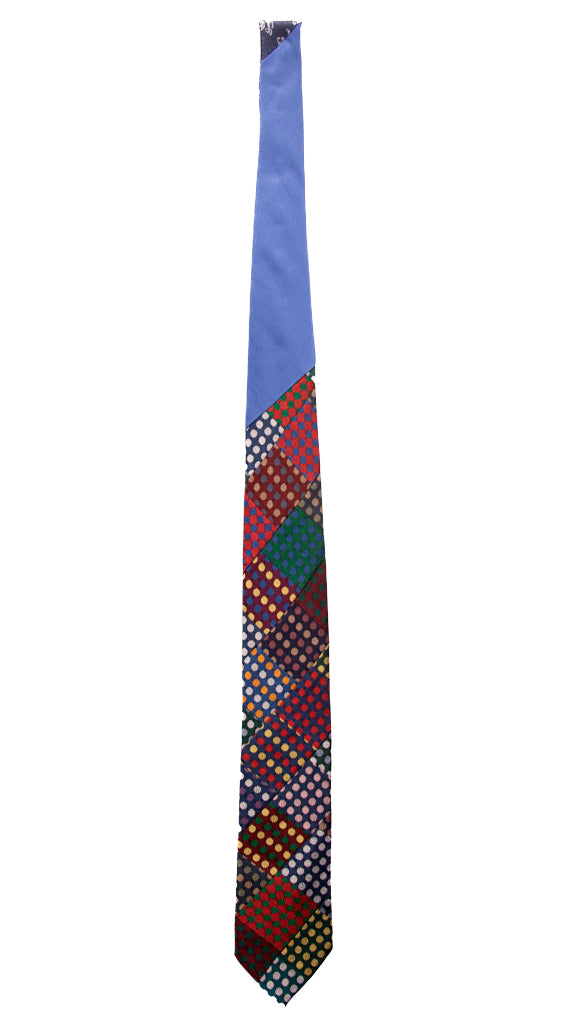 Cravatta Mosaico Patchwork di Seta Fantasia Multicolor Made in italy Graffeo Cravatte Intera