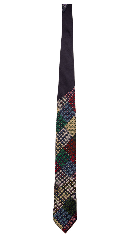 Cravatta Mosaico Patchwork di Seta Fantasia Multicolor Made in Italy Graffeo Cravatte intera