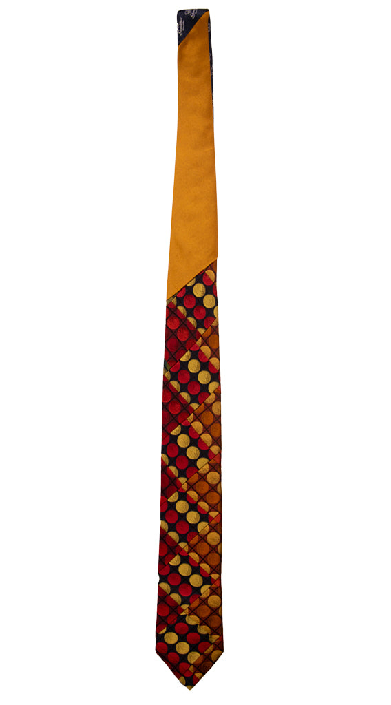Cravatta Mosaico Patchwork di Seta Fantasia Multicolor Made in italy Graffeo Cravatte Intera