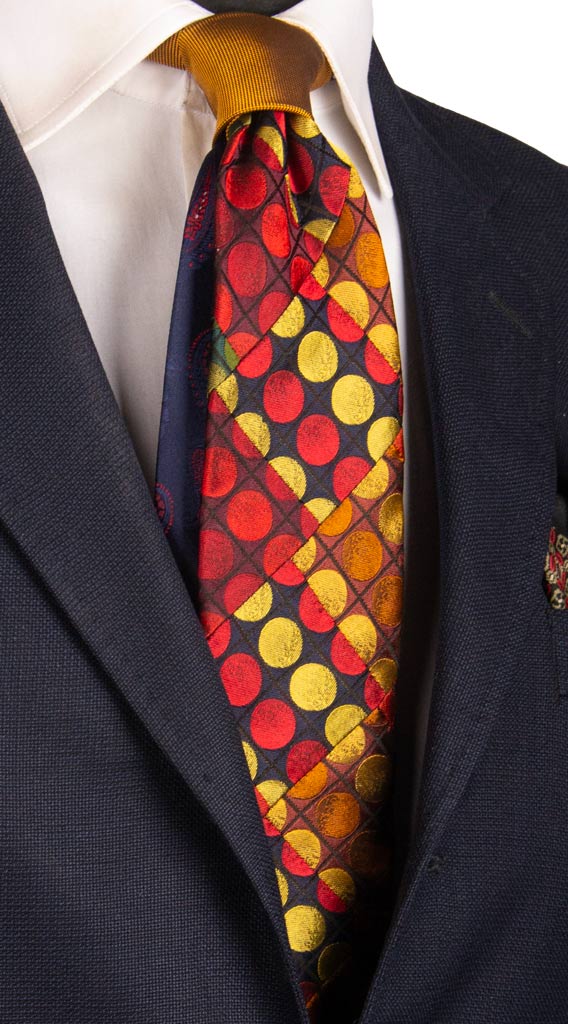 Cravatta Mosaico Patchwork di Seta Fantasia Multicolor Made in italy Graffeo Cravatte