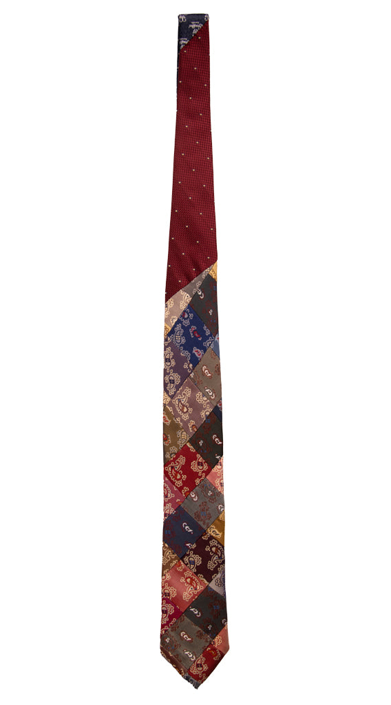 Cravatta Mosaico Patchwork di Seta Paisley Multicolor Made in Italy Graffeo Cravatte intera