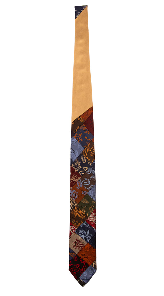 Cravatta Mosaico Patchwork di Seta Paisley Multicolor Made in Italy Graffeo Cravatte intera