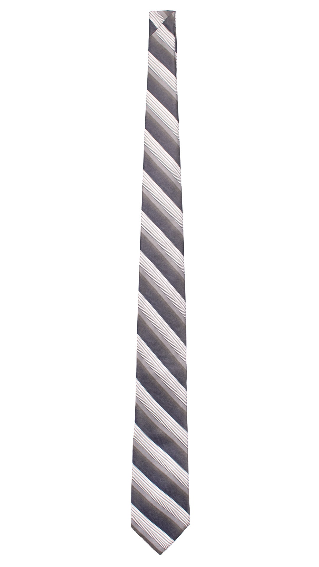 Cravatta Regimental con Righe Grigio Blu Grigio Chiaro 7513 Made in Italy Graffeo Cravatte Intera