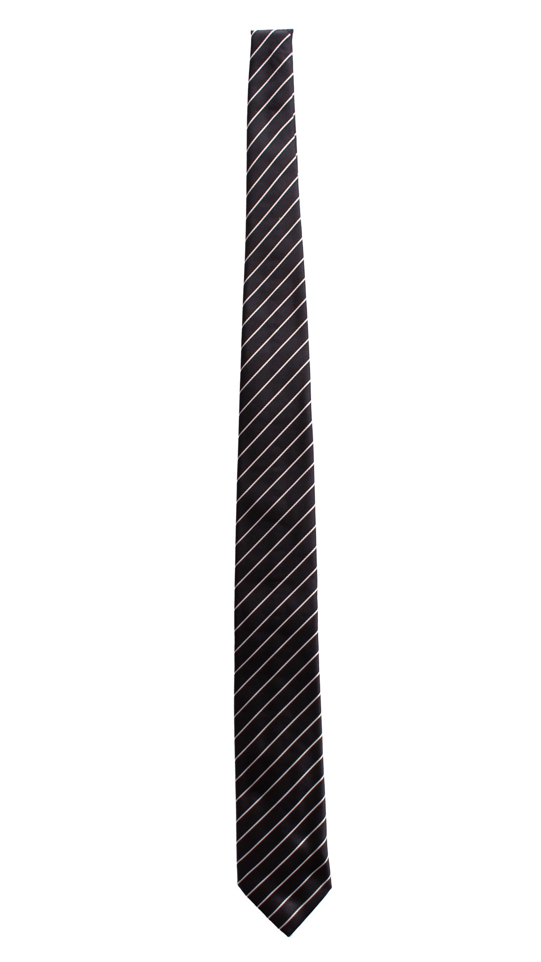 Cravatta Regimental da Cerimonia di Seta Blu con Righe Bianche CY6659 Intera