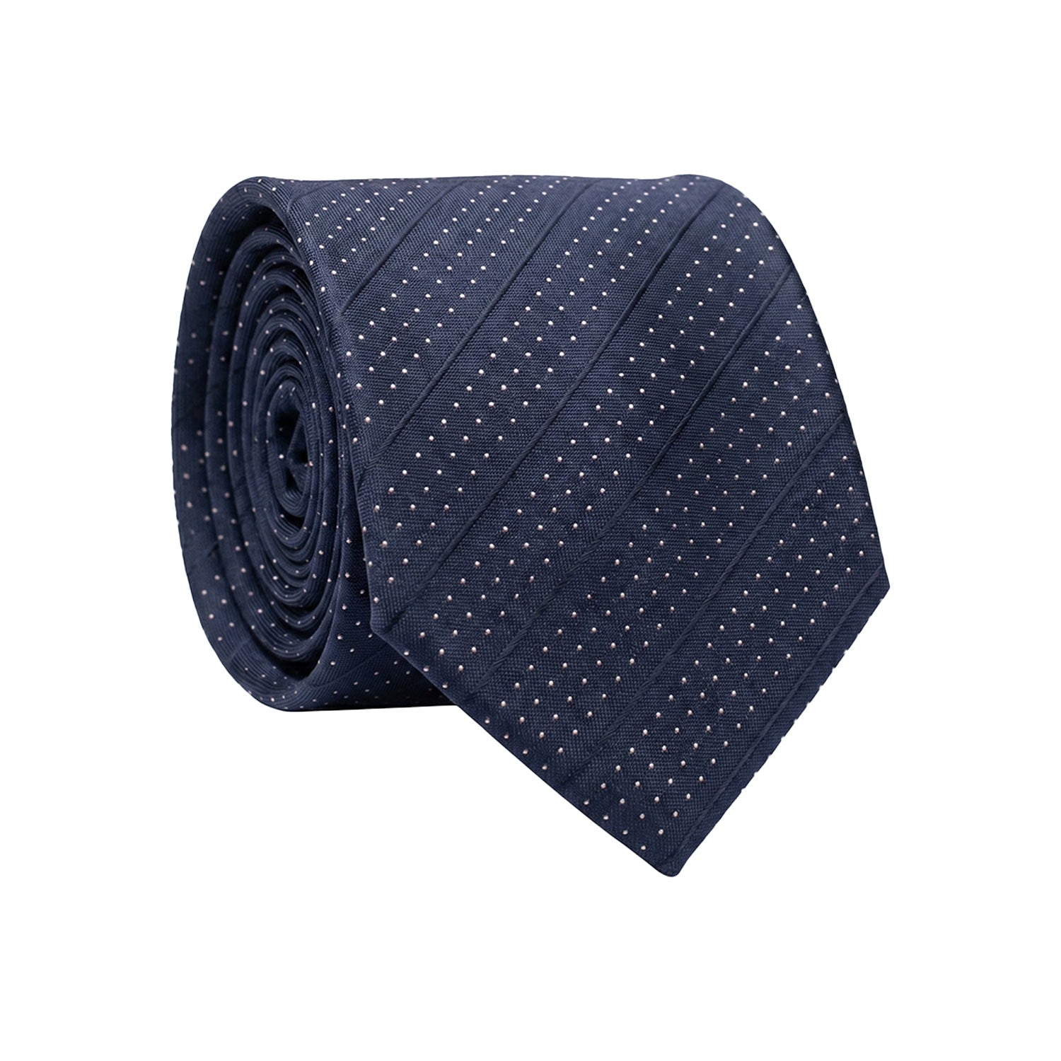 Cravatta Regimental da Cerimonia di Seta Blu con Righe Grigio Argento Lurex CY1598 Graffeo Cravatte Made in Italy Rotolo