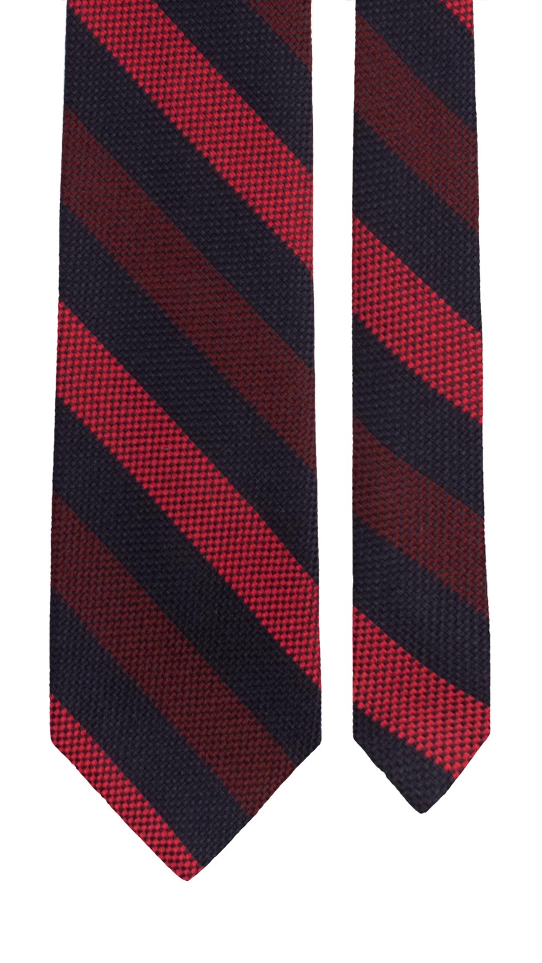 Cravatta Regimental di Lana Blu con Righe Bordeaux Rosse L1322 Made in Italy Graffeo Cravatte Pala