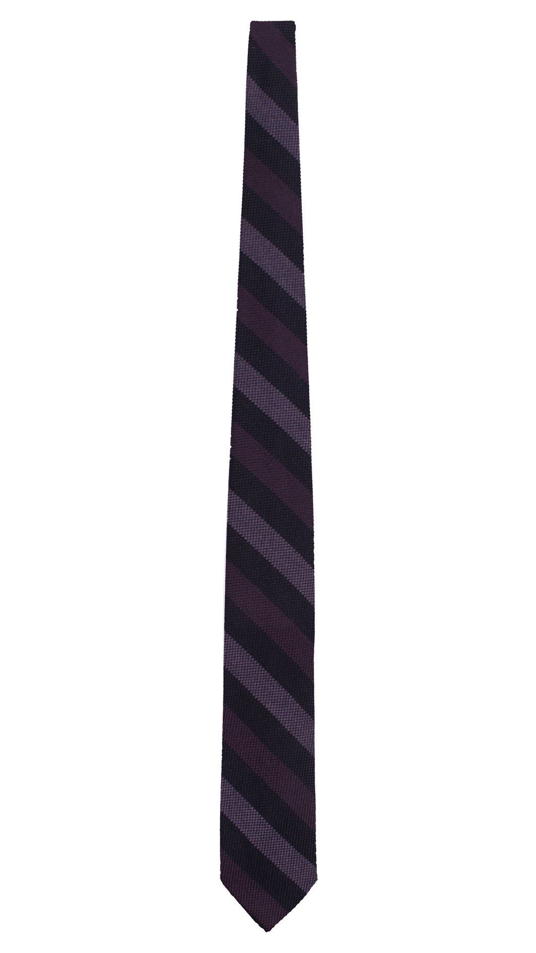 Cravatta Regimental di Lana Blu con Righe Viola Lavanda L1328 Made in Italy Graffeo Cravatte Intera