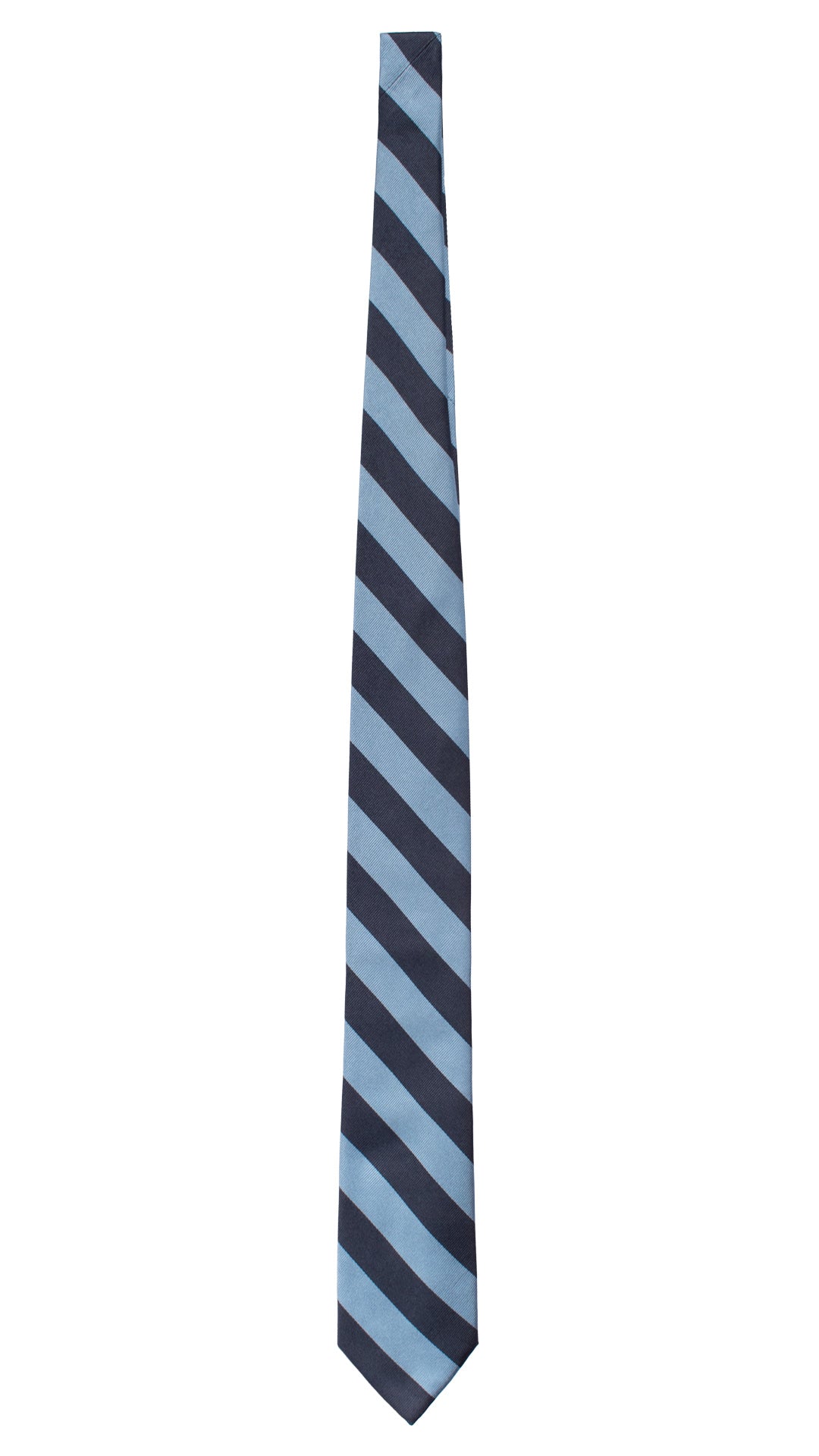 Cravatta Regimental di Seta Blu Celeste 7390 Made in Italy Graffeo Cravatte Intera