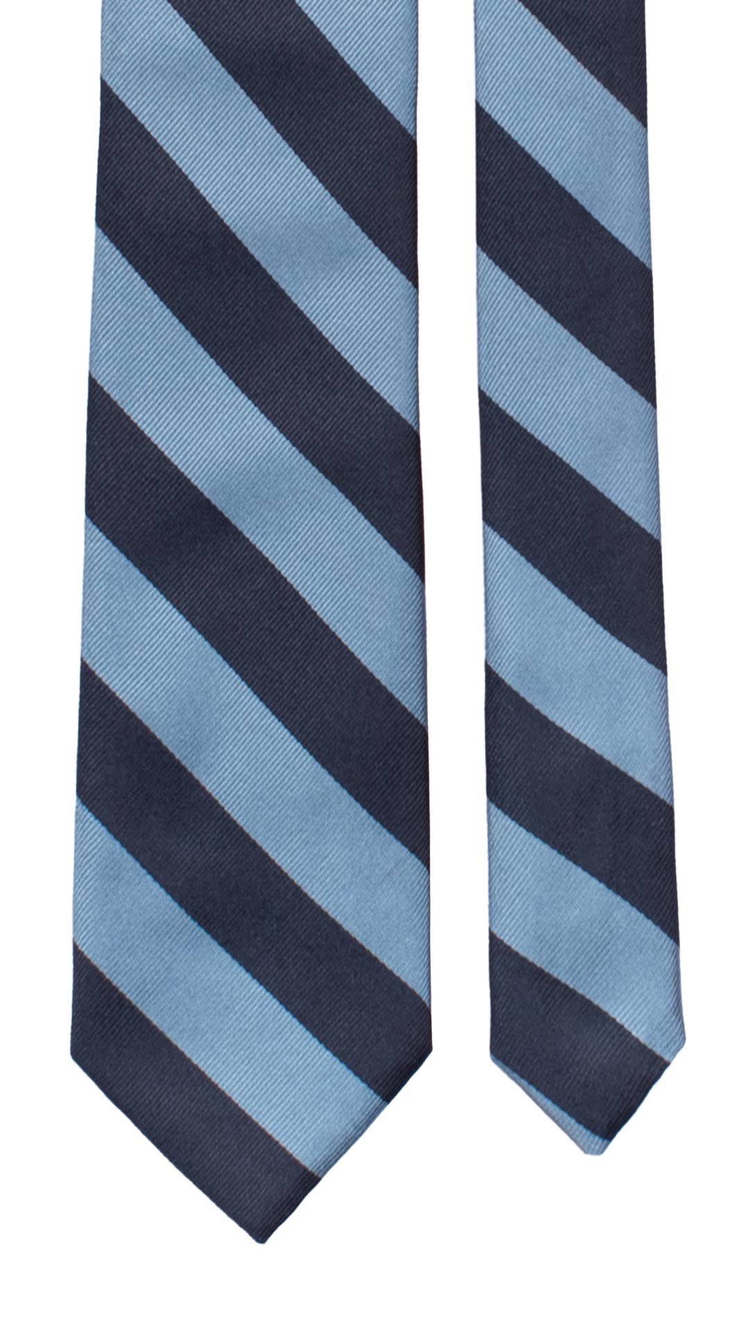Cravatta Regimental di Seta Blu Celeste 7390 Made in Italy Graffeo Cravatte Pala