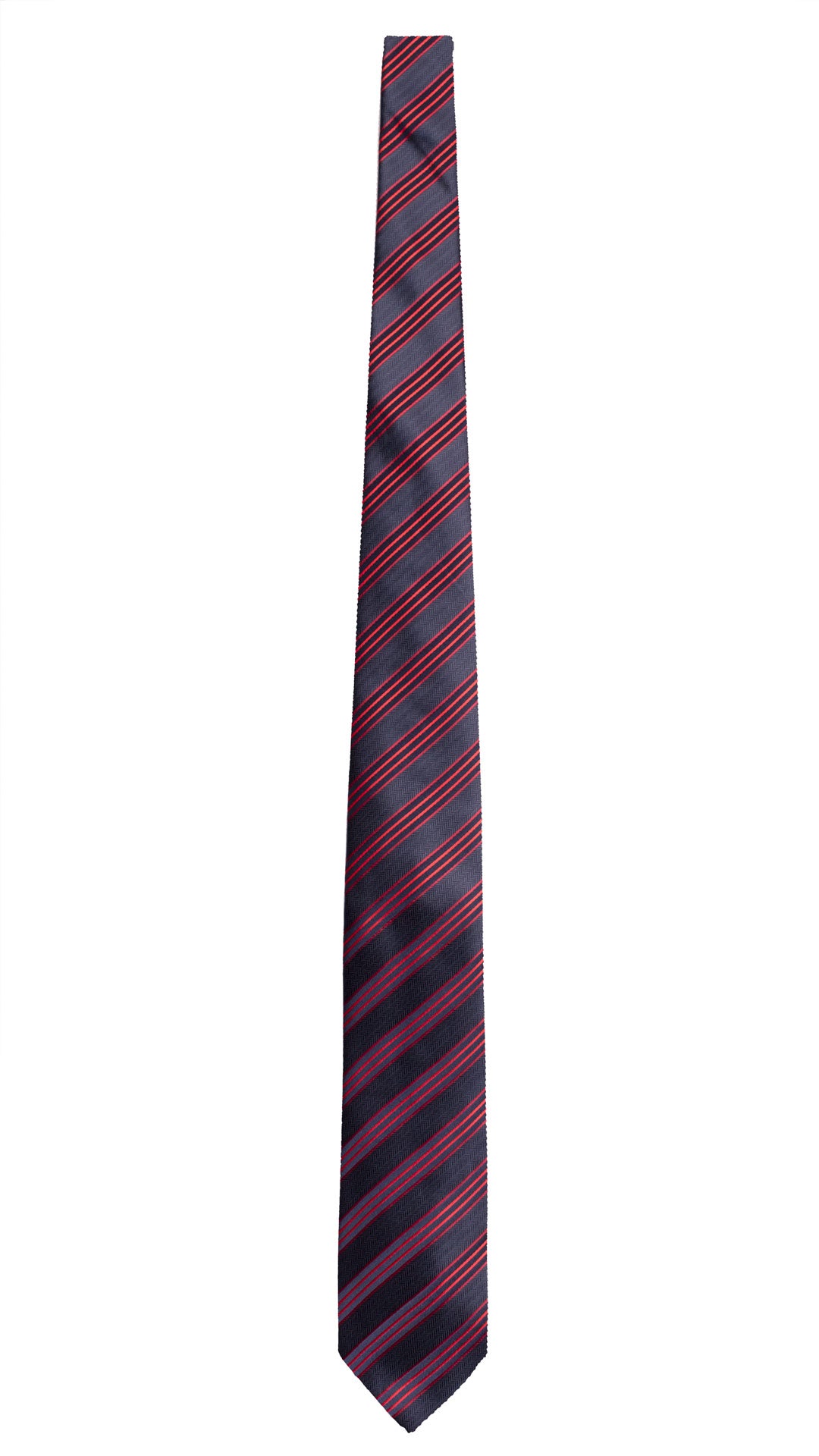 Cravatta Regimental di Seta Blu con Righe Rosse 1949 Graffeo Cravatte Made in Italy Intera