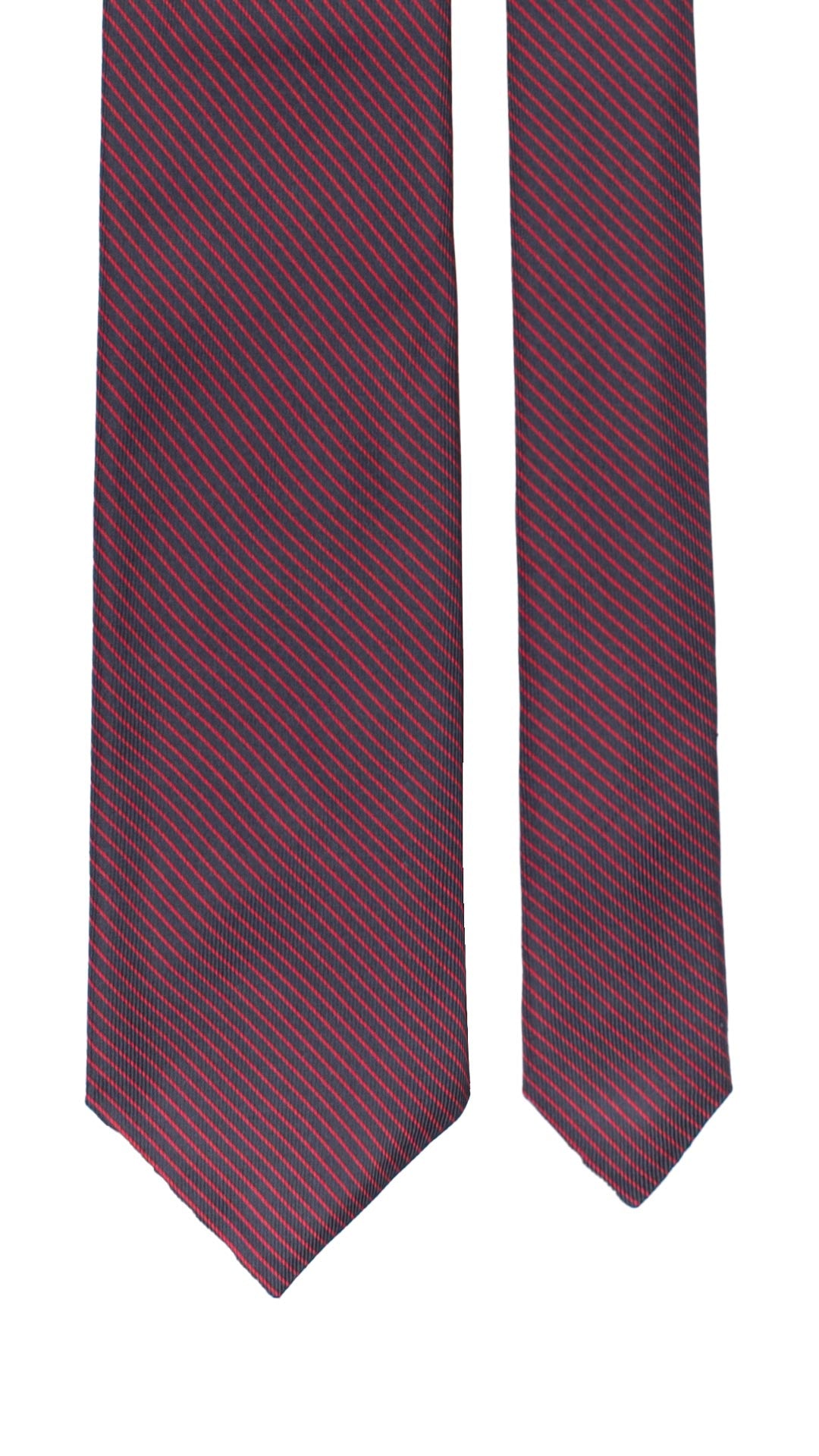 Cravatta Regimental di Seta Blu con Righe Rosse 7490 Made in Italy Graffeo Cravatte Pala