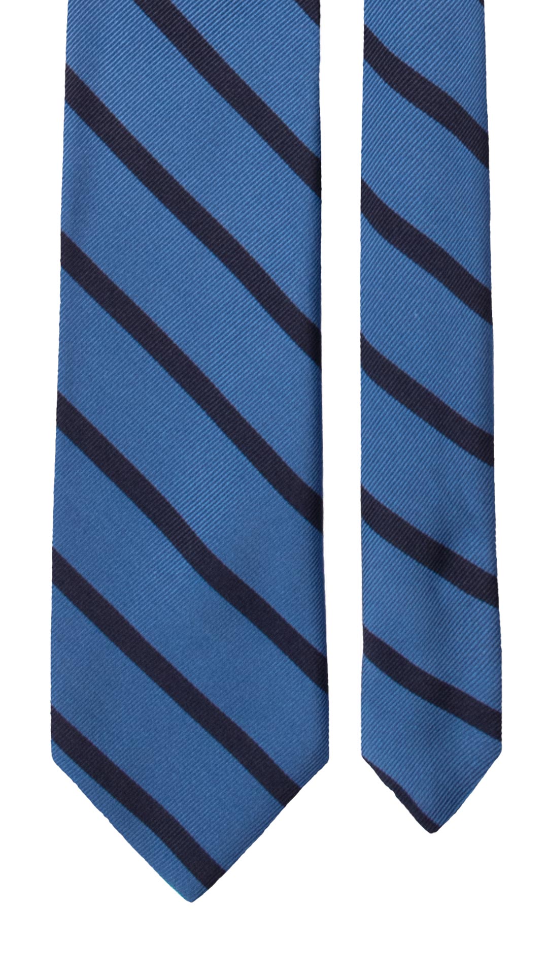 Cravatta Regimental di Seta Bluette con Righe Blu 7672 Made in Italy Graffeo Cravatte Pala