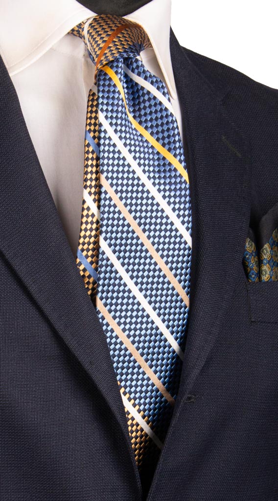 Cravatta Regimental di Seta Multicolor 6859 Made in Italy Graffeo Cravatte