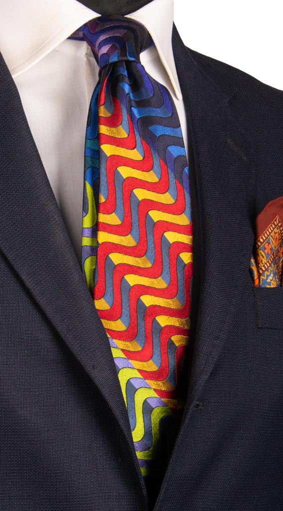 Cravatta Regimental di Seta Multicolor 6899 Made in italy Graffeo Cravatte