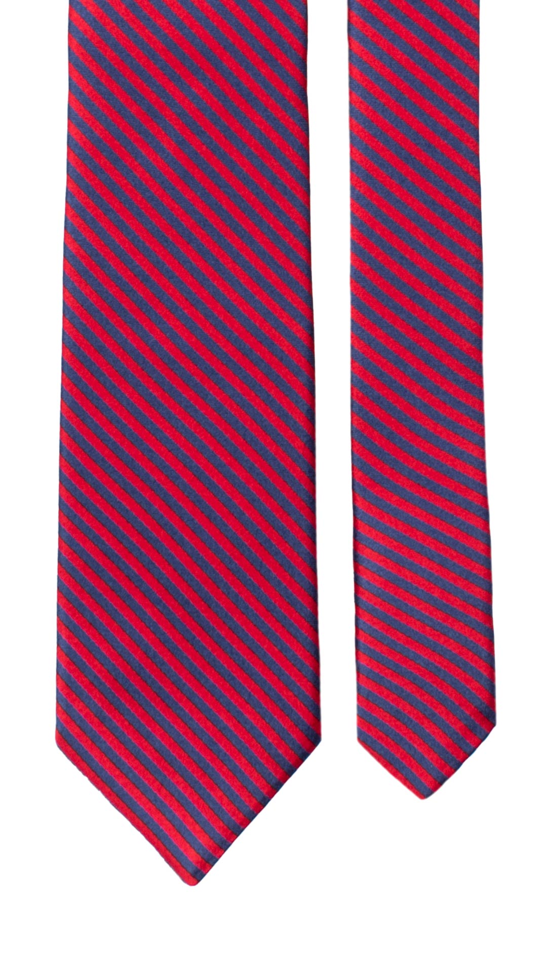 Cravatta Regimental di Seta Rossa Blu Navy 7227 Graffeo Cravatte Made in Italy Pala