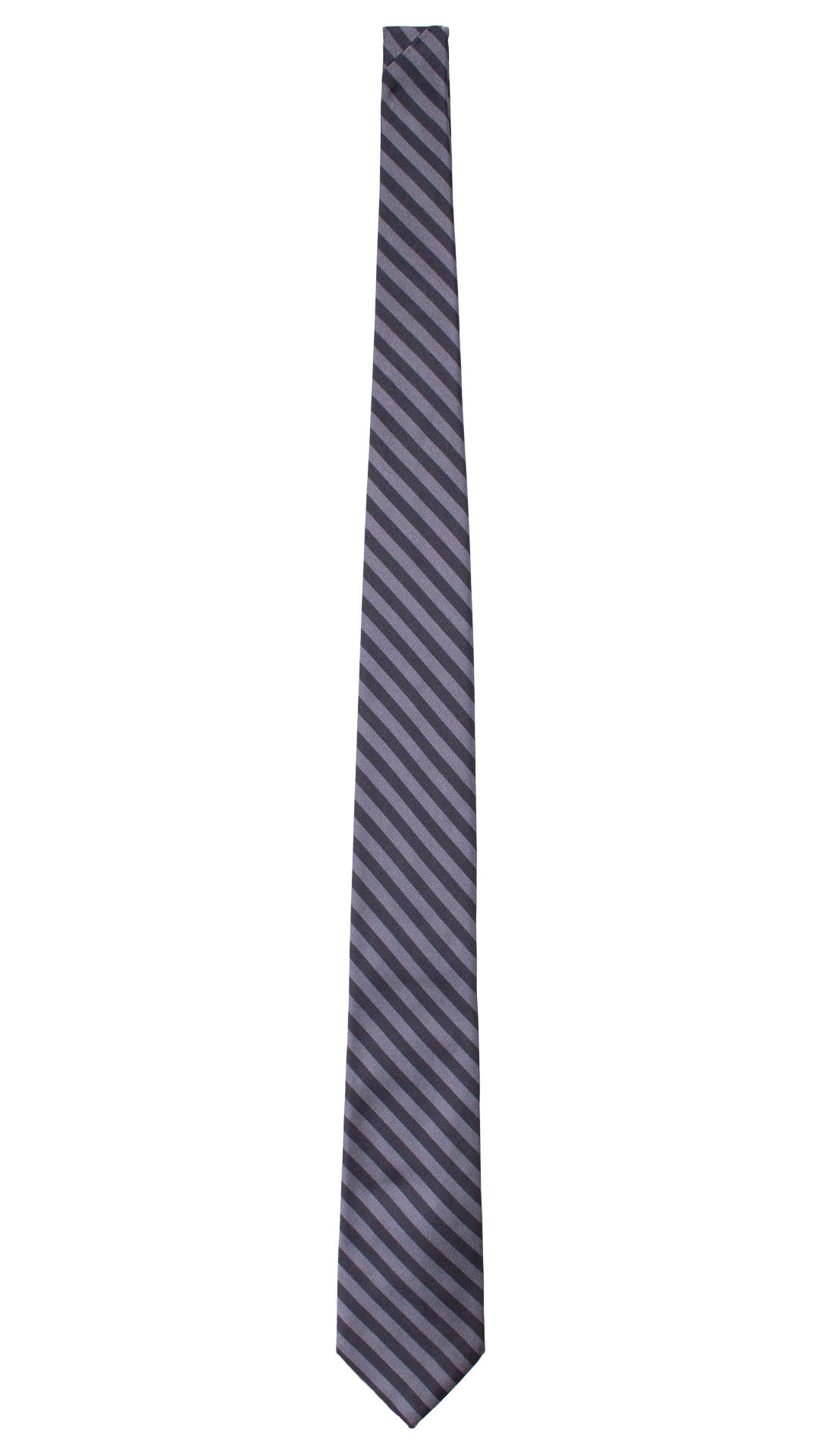 Cravatta Regimental di Seta con Righe Blu Avio 7480 Made in Italy Graffeo Cravatte Intera