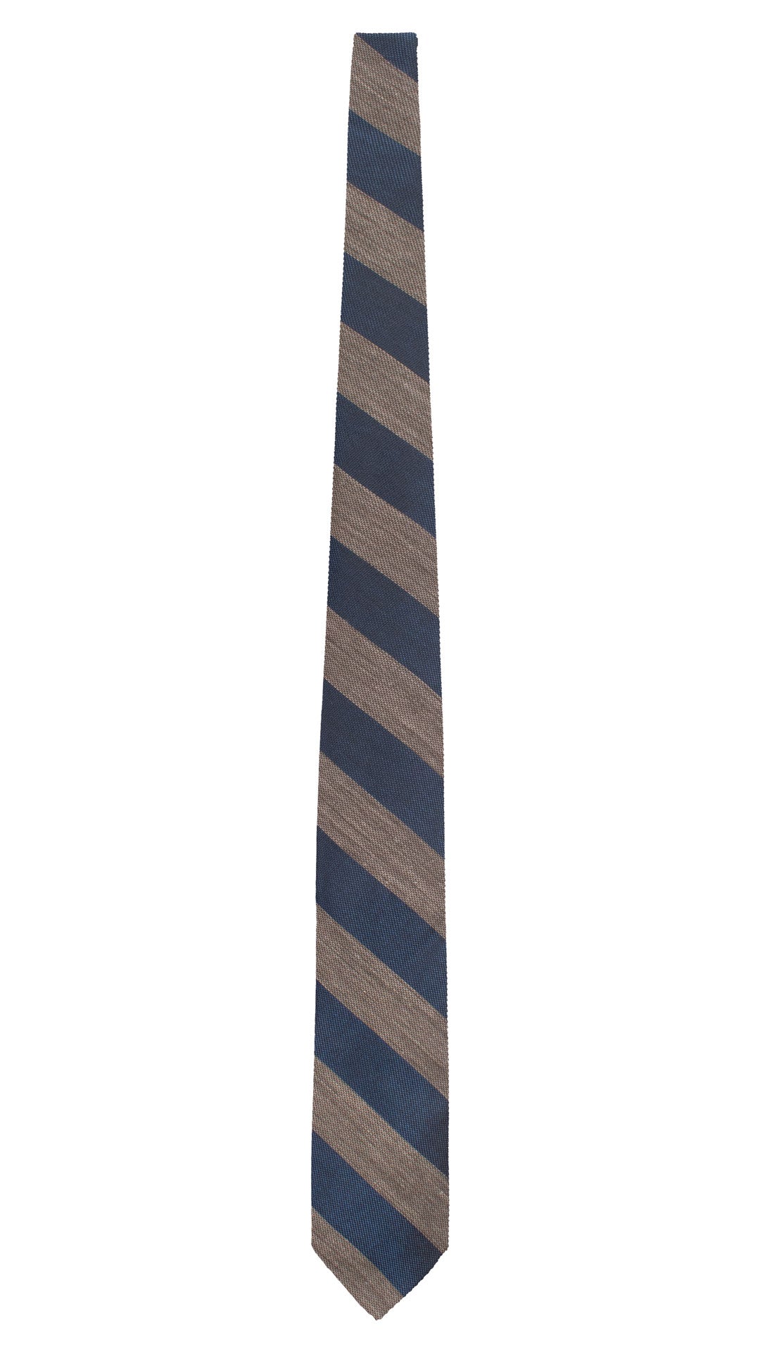 Cravatta Regimental di Seta con Righe Blu Grigio Tortora AN7753 Made in Italy Graffeo Cravatte Intera