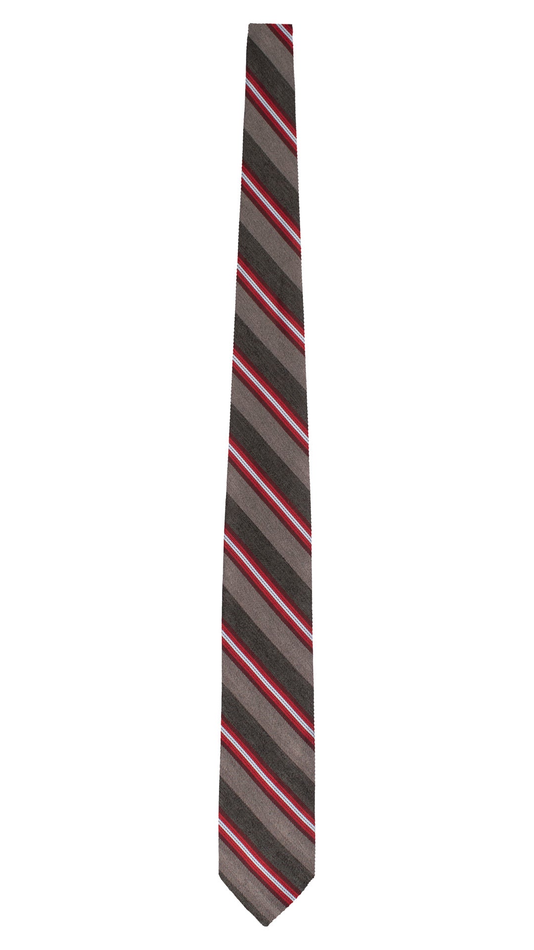 Cravatta Regimental di Seta con Righe Grigie Rosse Bordeaux Celesti 7576 Made in Italy Graffeo Cravatte Intera