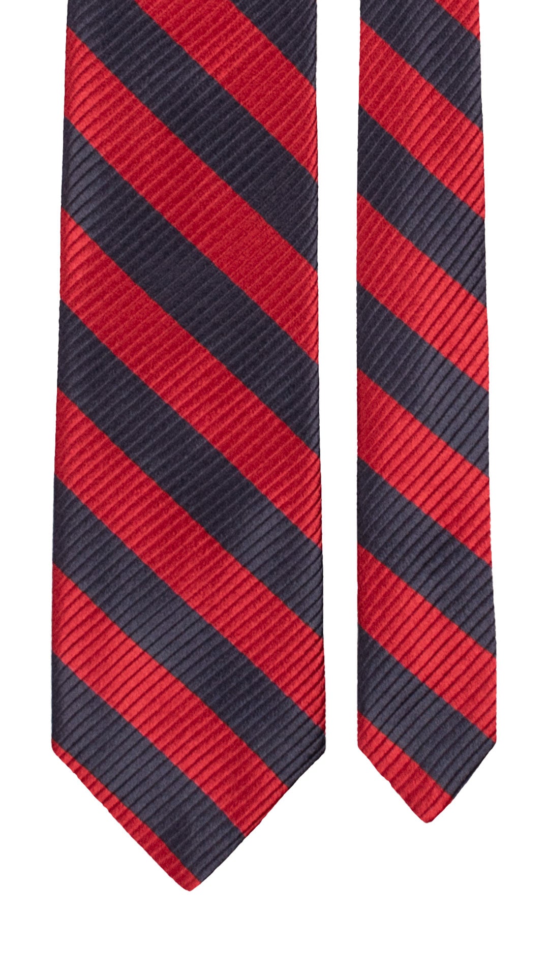 Cravatta Regimental di Seta con Righe Rosse Blu AN7625 Made in Italy Graffeo Cravatte Pala