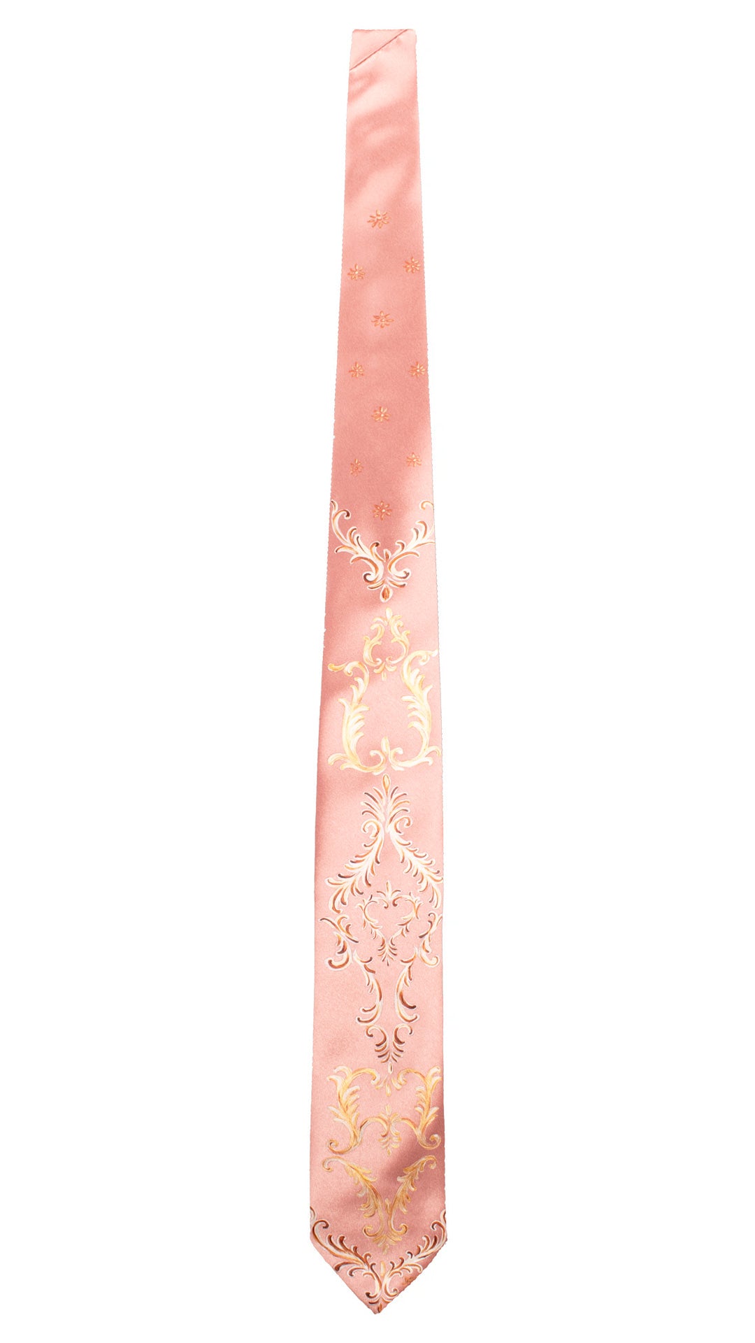Cravatta Siciliana Rosa Antico Dipinta a Mano GP109 Made in Italy Graffeo Cravatte Intera