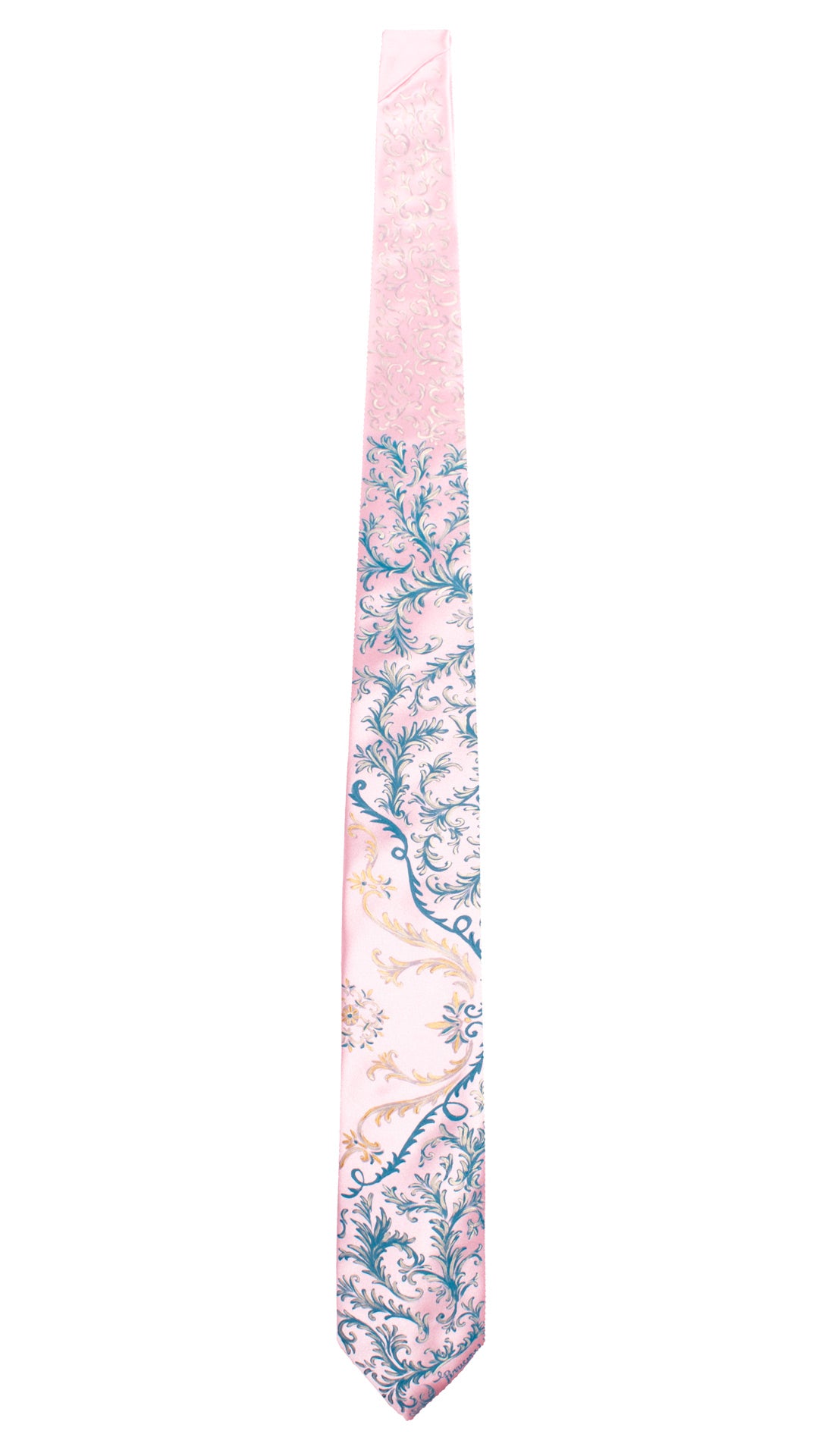 Cravatta Siciliana Rosa Dipinta a Mano GP99 Made in Italy Graffeo Cravatte Intera