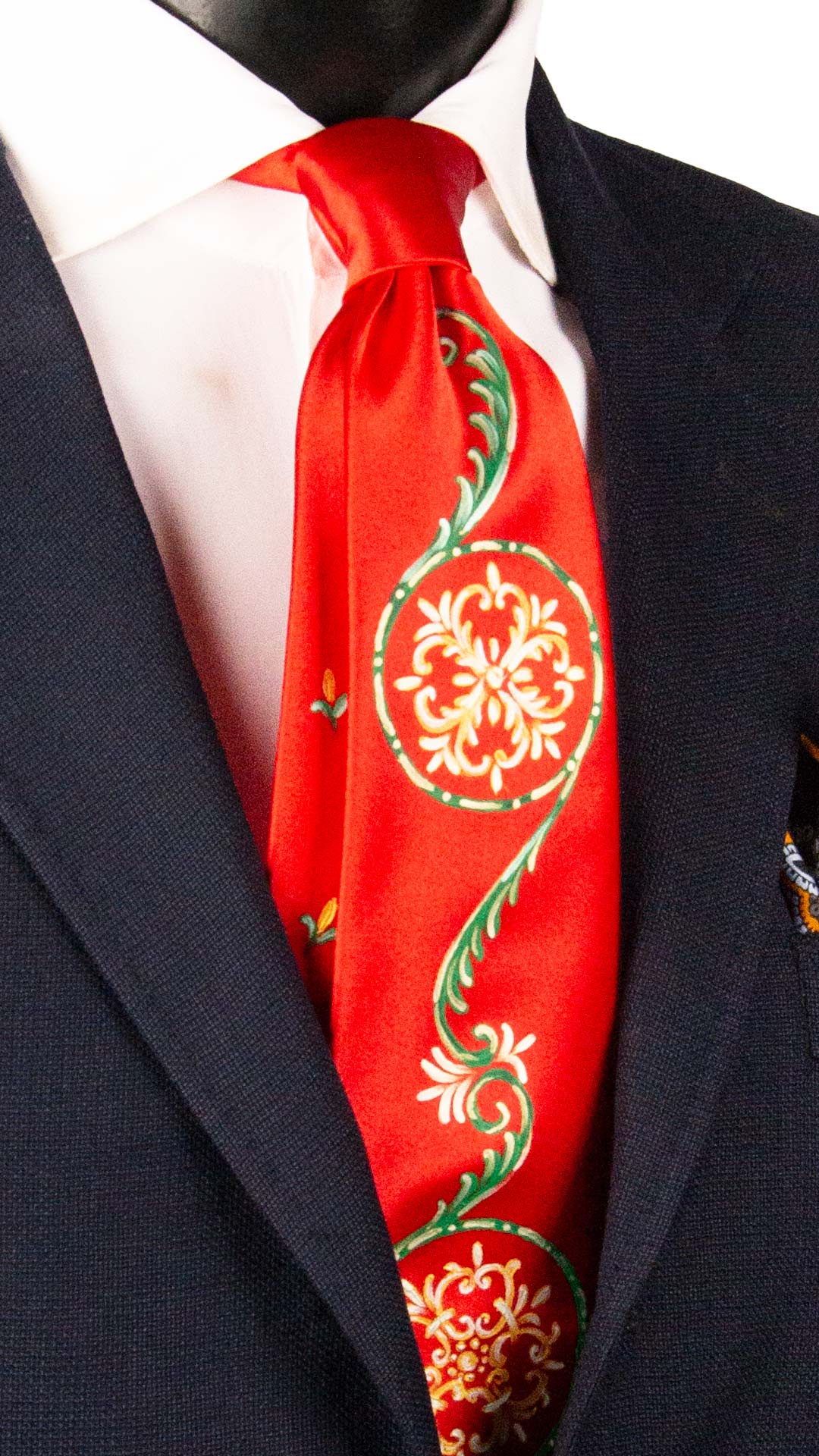 Cravatta Siciliana Rossa Dipinta a Mano GP84 Made in Italy Graffeo Cravatte