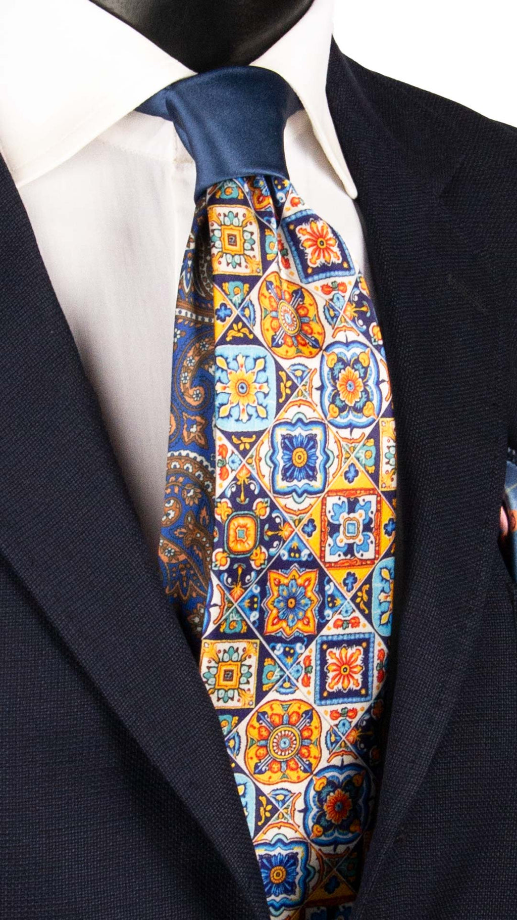 Massi Morino SET - Cravatta - Paisley Schwarz/nero Denim - Foto 3