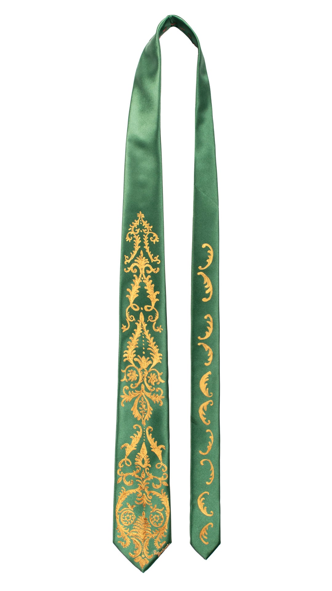 Cravatta Siciliana Verde Dipinta a Mano GP81 Made in Italy Graffeo Cravatte Pala