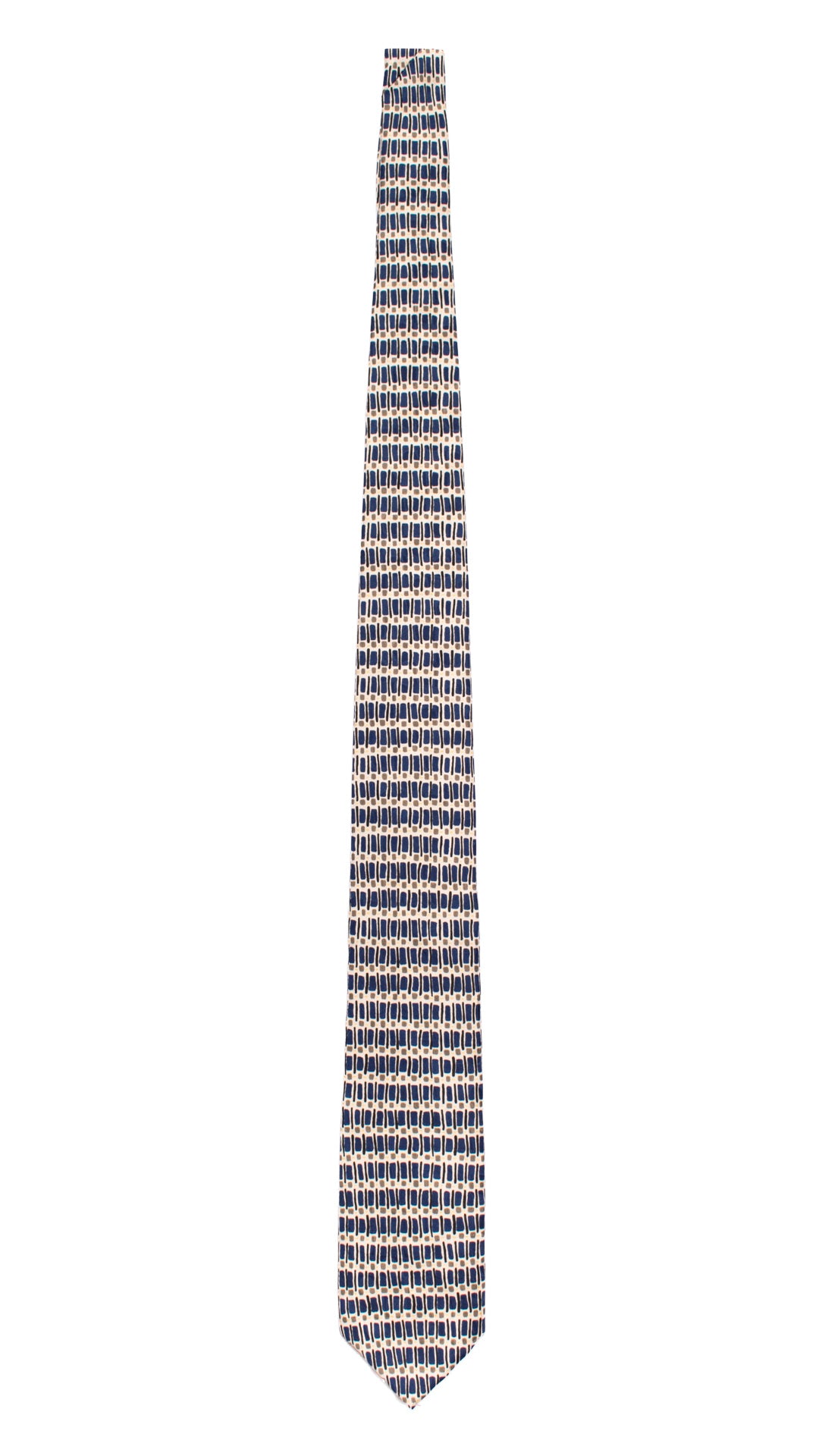 Cravatta Stampa di Seta Bianca Fantasia Multicolor 7308 Graffeo Cravatte Made in Italy Intera