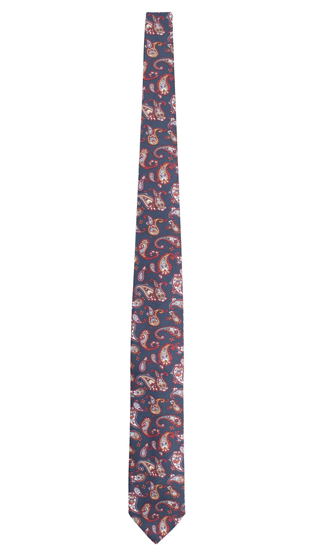 Cravatta Stampa di Seta Blu Paisley Multicolor AN8103 Made in Italy Graffeo Cravatte Intera