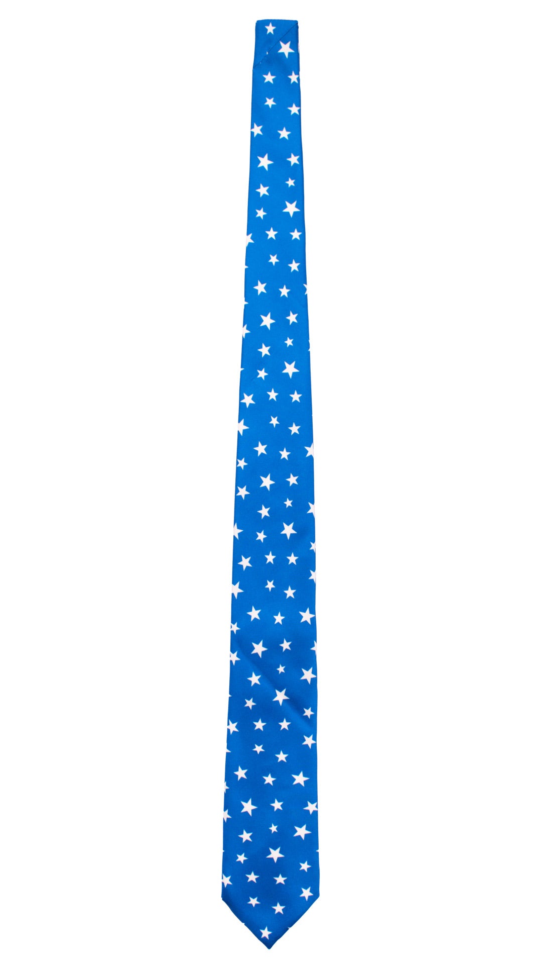 Cravatta Stampa di Seta Bluette con Stelle Bianche 7506 Made in Italy Graffeo Cravatte Intera
