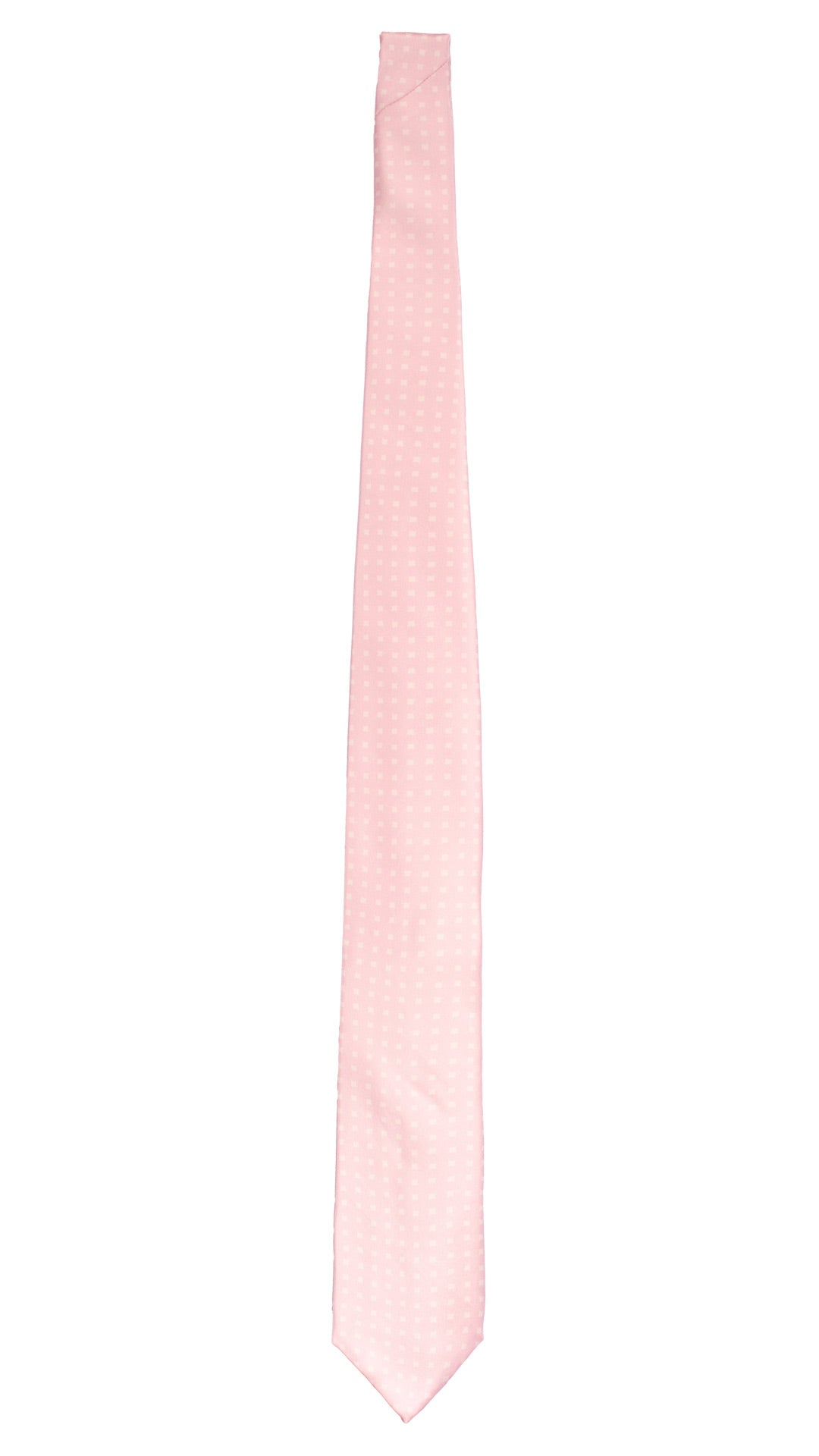 Cravatta Stampa di Seta Rosa Fantasia Bianco 7580 Made in Italy Graffeo Cravatte Intera