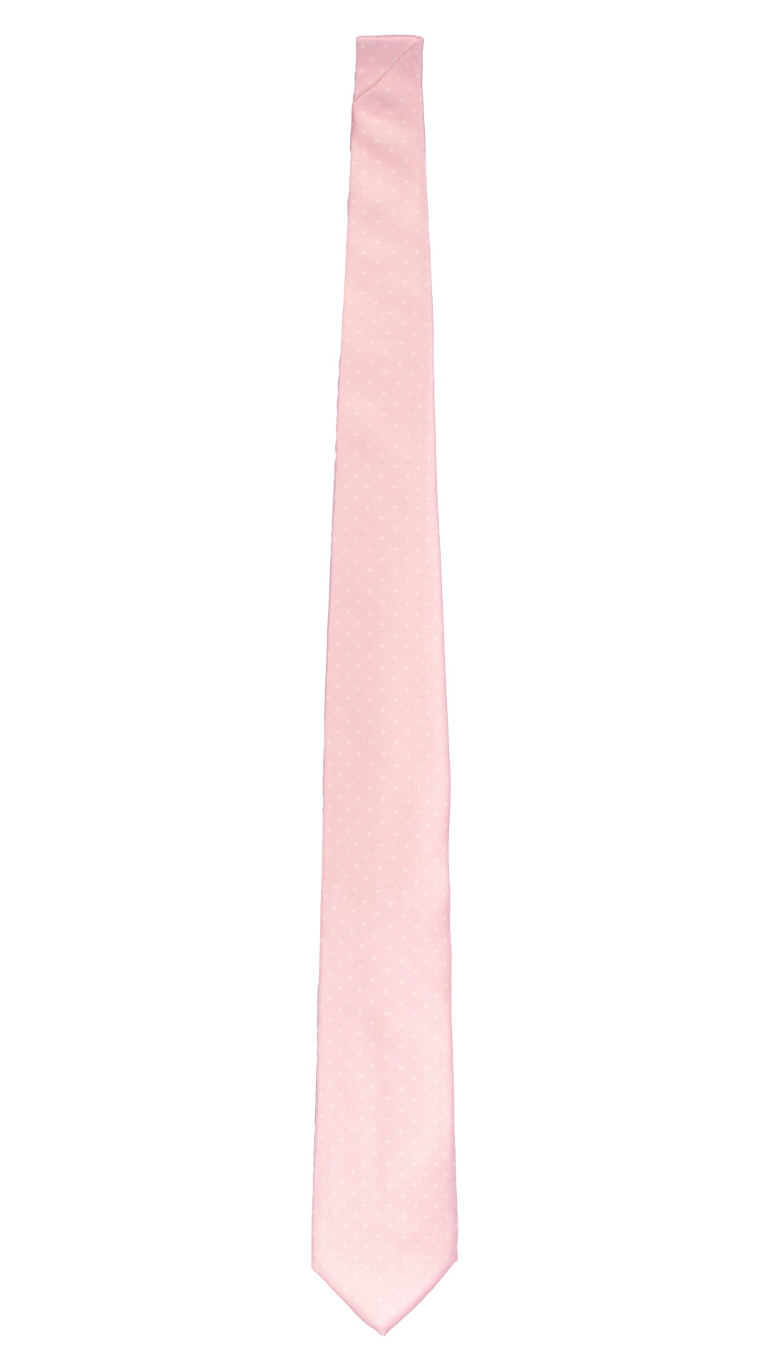Cravatta Stampa di Seta Rosa a Pois Bianchi 7579 Made in Italy Graffeo Cravatte Intera